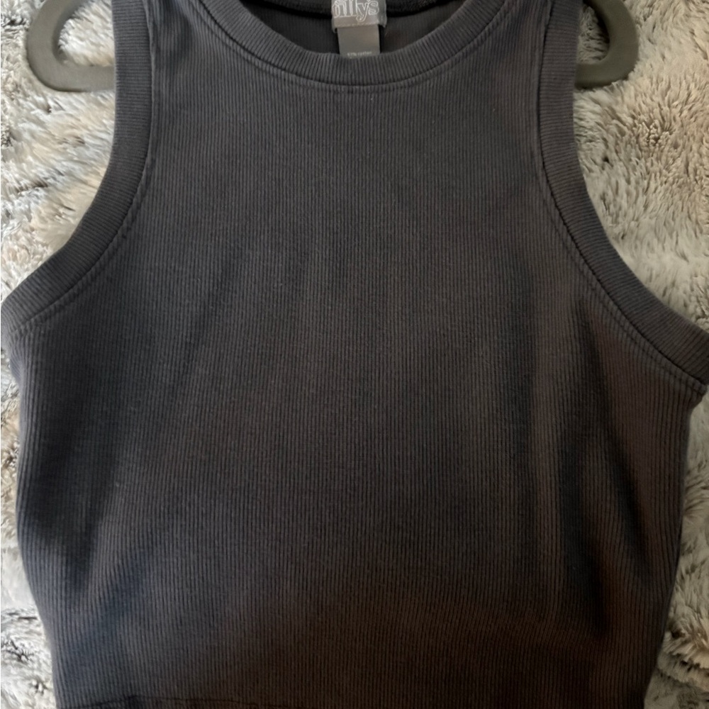 Dark Grey Crop Top Tank Top Size:S from tilly’s